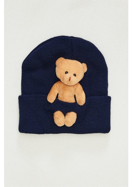 Unisex Ayıcık Figürlü 1-4 Yaş Triko Bere