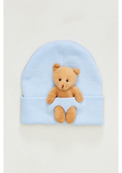 Unisex Ayıcık Figürlü 1-4 Yaş Triko Bere