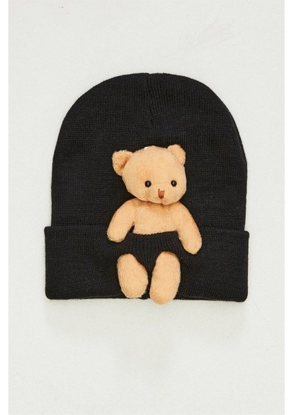 Unisex Ayıcık Figürlü 1-4 Yaş Triko Bere