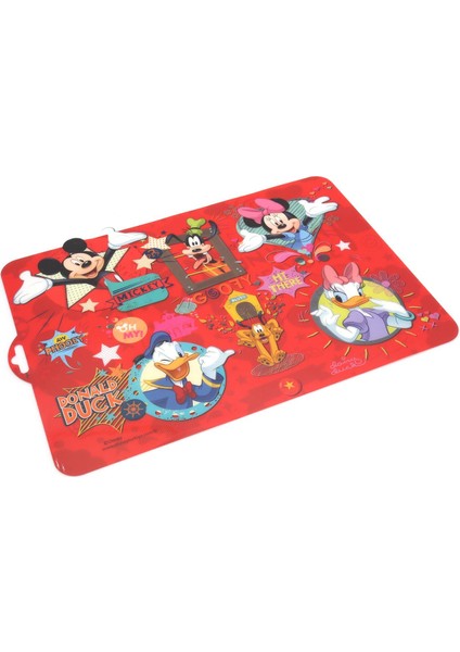 Lisanslı Mickey Mouse Amerikan Servisi - Minnie Mouse Amerikan Servis - Çocuk Yemek Altlığı