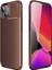 Apple iPhone 13 Mini Kılıf Karbon Dokulu Sert Silikon Arka Kapak Negro Kahverengi 1
