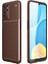 Oppo A16 Kılıf Karbon Dokulu Sert Silikon Arka Kapak Negro Kahverengi 1