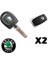 Skoda Auto Oto Anahtar 3m Metal Alaşım Logo 2li Set 3