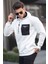 Ekru Baskılı Kapşonlu Sweatshirt 6004 1