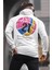 Ekru Kabartma Baskılı Kapüşonlu Sweatshirt 6042 1