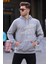 Boyalı Gri Baskılı Kapüşonlu Sweatshirt 6009 1