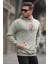 Mint Yeşili Kabartma Baskılı Kapüşonlu Sweatshirt 6042 2