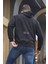 Siyah Kapüşonlu Erkek Sweatshirt 6038 2