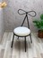 Bisandalye 2 Adet 45 cm Siyah Metal Beyaz Kumaş Fiyonk Makyaj Sandalye Mutfak Sandalye Butik Sandalye 5