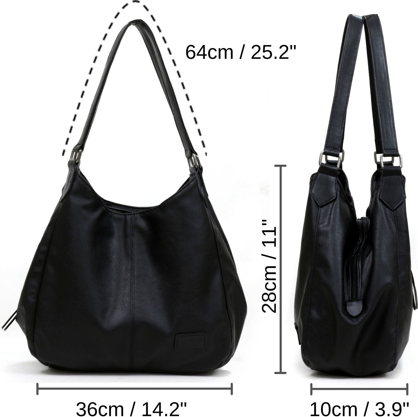 Cappadocia Vintage Myra Kadın Pu Deri Günlük Omuz Çantası Üç Bölmeli Hobo Tote El Çantası görsel 4