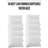 AYHOME 10 Adet Kapitoneli Sıvı Geçirmez Yastık Alezi Yastık Koruyucu Yastık Kılıfı Pamuklu Beyaz 50 x 70 cm