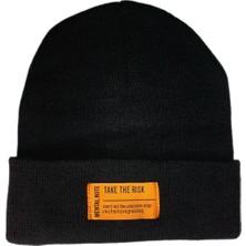 Janti JTAW23ÖBR1121 Siyah Ünisex Etiket Detaylı Örme Bere Janti