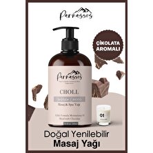 Parnassos Doğal Çilek Özlü ve Çikolata Aromalı Yenilebilir Aromaterapi Masaj Yağı Seti 300 ml