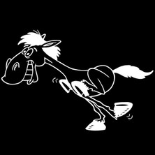 TSC Komik At Sticker Etiket Yapıştırma 18CM Beyaz Renk