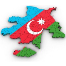 TSC Azerbaycan Harita Oto Sticker Etiket Yapıştırma 18CM