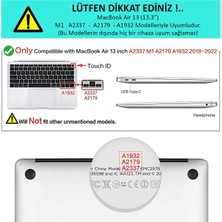 Z-Mobile Apple Macbook Air 13 M1 2020 Simli Star Parlak Şeffaf 360° Kapak Kılıf 13.3 A2337 A2179 A1932 Uyumlu