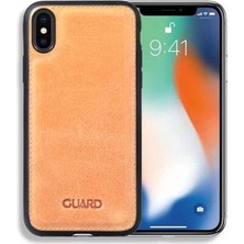 Guard Antik Hakiki Deri Sarı iPhone x / Xs Kılıfı