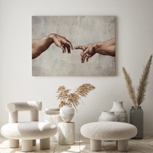 Dünyatablo Adem'in Yaratılışı Michelangelo Kanvas Tablo ( Tek Parça )