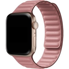 Teknoband Apple Watch Leather Link 42/44/45/49 mm Uyumlu Baklalı Deri Kordon M/l Beden