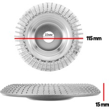 Badem10 Rodex Ahşap Taşlama Törpüleme Oyma Eğe Diski Ahşap Kesici 115 mm