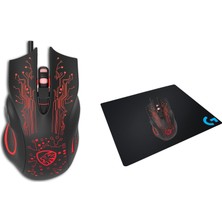 Hytech Hy-X8 Eagle Siyah Gaming Oyuncu Mouse + Logitech Gaming Mouse Pad Set