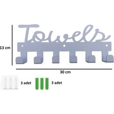 Aju Havlu Askısı Kancalı Duvara Monte Paslanmaz Su Geçirmez Havlu Bornoz Giysi Askısı Şık Tasarım Beyaz
