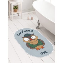 Marsa Kaymaz Taban Banyo Paspas Takımı 2'Li  Klozet Takımı Kedi Maymun Astronot Baykuş 60 x 100 - 50 x 60