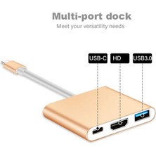 Beautifyy Usb-C Extender Hub Thunderbolt 3 Adaptör USB Tip C Hub-Hdmı Uyumlu 4K Usb-C Dock Pd MacBook Pro/air 2020 (Yurt Dışından)