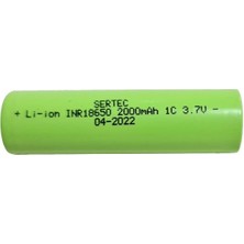 Sertec 18650 3.7V 2000MAH 1c Lion Şarjlı Pil Başlıksız - 1ADET