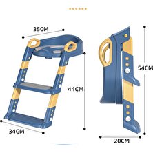 Mengxiaofei Çocuk Tuvalet Merdiveni Bebek Yardımcı Merdiven Katlanabilir Tuvalet Halkası (Pvc Ped) (Yurt Dışından)