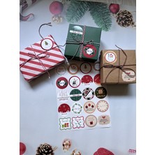 Tuğset Etiket Yılbaşı Temalı Sticker - Mutlu Yıllar Etiketi -Yılbaşı Paketleme Happy New Year Sticker Karışık Set