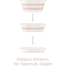 Tıkla Sende Katlanır Çamaşır Sepeti Katlanır Kova Katlanır Koçero Pembe Multi 3'lü Set - Çamaşır Sepeti-Kova-Koçero