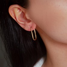 Adil İdil Kuyumculuk Taşsız Dikdörtgen Model Küpe