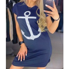 Rengamoda Çıpa Desen Elbise