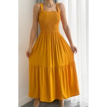 Rengamoda Gipeli Askılı Kat Elbise Dokuma Viskon Kumaş