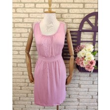 Rengamoda Sırtı Dantel Detay Viskon Kumaş Elbise 85 cm