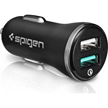 Spigen Essential 30W Hızlı Araç Şarj Cihazı 2 Port USB Qualcomm 3.0 18W + Ip (Intelligent Power Technology) 12W F27QC - 000CG20643