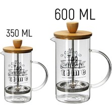 Hometarz French Press Kahve Bitki Demliği 2'li Bambulu 600 x 350 ml.