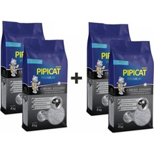 4'lü PipiCat 4K W225 Active Carbon Granüllü Kedi Kumu 16 Kg