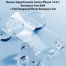 Baseus Apple iPhone 14 6.1inc Silikon Kılıf ve Full Kaplama Kırılmaz Ekran Koruyucu, Darbe Emici Kılıf