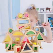 Sam Toys Ahşap Gökkuşağı Blokları 24 Parça