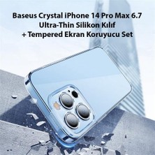 Baseus iPhone 14 Pro Max Silikon Kılıf ve Full Kaplama Kırılmaz Ekran Koruyucu,aleofobik Nano Kılıf