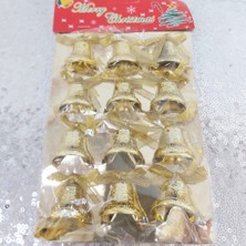 Hayaller Dükkanı Yılbaşı Çam Ağacı Süsleme Çanı 12'lı Fiyonklu