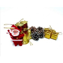 Hayaller Dükkanı 16 Lı Süs Seti Karışık Yılbaşı Ağaç Süsü Noel Babalı