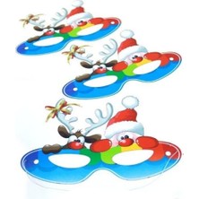 Hayaller Dükkanı Noel Baba  Geyik Li Parlak Maske(5 Adet)