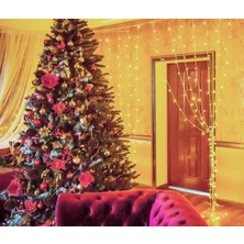 Hazar Led 3X2 Metre Perde Led Işık Gün Işığı 8 Fonksiyonlu Eklenebilir Dekoratif Led Işık Yılbaşı Süsü