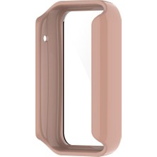 CoverZone Xiaomi Mi Band 7 Pro ile Uyumlu Sert Pc Kasa Koruma Watch 5 ile Uyumlu Gard Çerçeve Rosegold