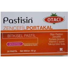 Otacı Pastisin Zencefilli Portakal Aromalı Vitamin C Içeren Şekersiz Takviye Edici Gıda 24 Pastil