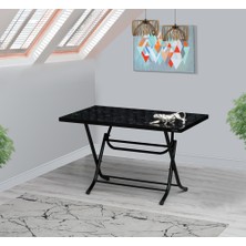 Demontepark 70 x 120 cm   Katlanır Masa Kamp Masası Karavan Masası Mutfak Masası Balkon Masası Çalışma Masası Siyah