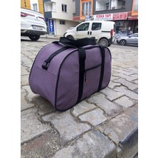 Nfystyle Orta Boy Unisex El ve Omuz Askılı Seyahat Çantası Fitness El Valizi Fındık Lila Suni Deri